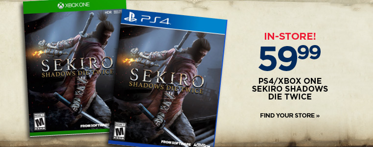 Sekiro Shadows Die Twice in-stores now