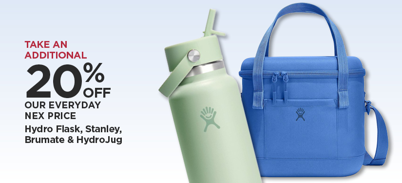Take An Additional 20% Off Our Everyday NEX Price Hydro Flask, Stanley, Brumate & HydroJug