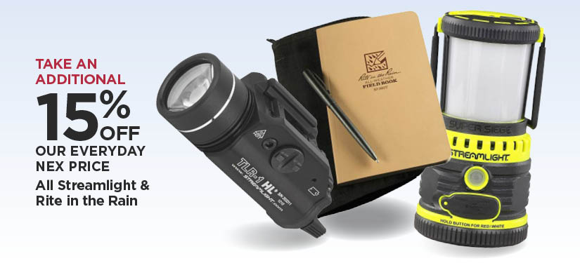 Take An Additional 15% Off Our Everyday NEX Price All Streamlight & Rite in the Rain