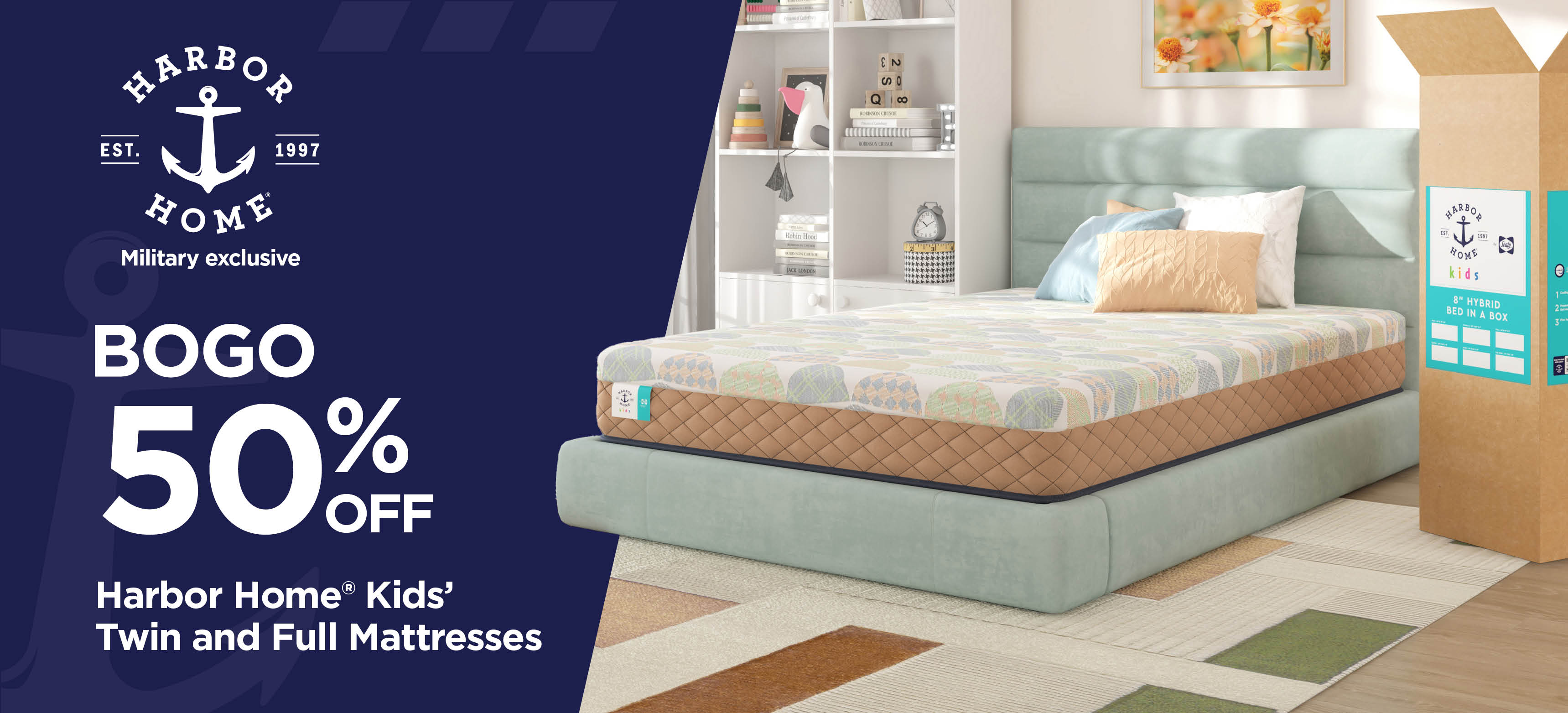 New! BOGO 50% off Harbor Home® Kids' Twin and Full Mattress
