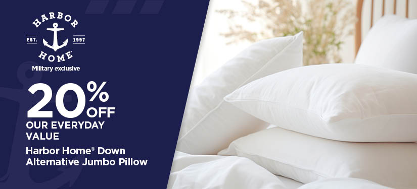 20% Off Our Everyday Value Harbor Home® Down Alternative Jumbo Pillow