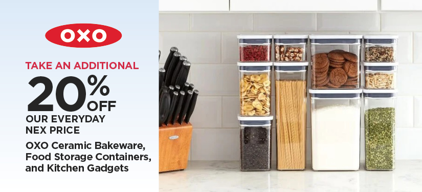 Oxo Ceramic Bakeware, Food Storage Containers, and Kitchen Gadgets