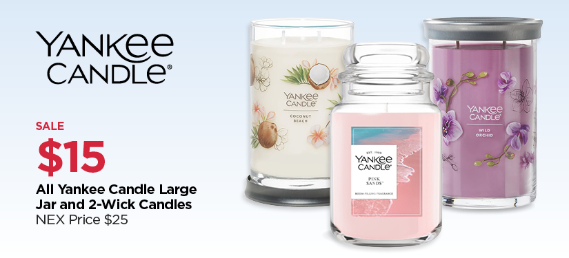$15 Yankee Candle Large Jars and 2-Wicks, Reg $25