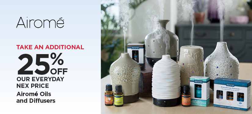 Take An Additional 25% Off Our Everyday NEX Price Airome Oils and Diffusers