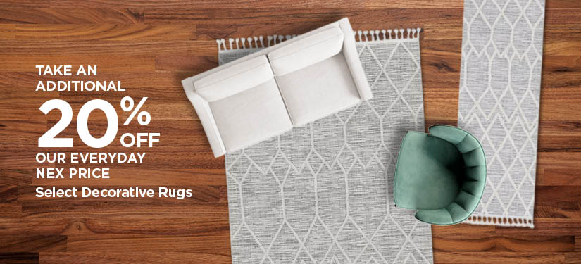 Take An Extra 20% Off Our Everyday NEX Price Select Decorative Rugs