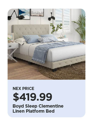 Boyd Sleep Clementine Linen Platform Bed, Reg 419.99