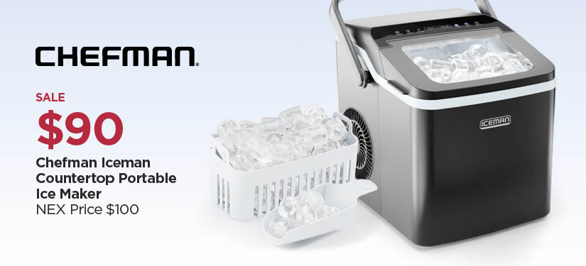 89.99 Chefman Iceman Countertop Portable Ice Maker, Reg $100