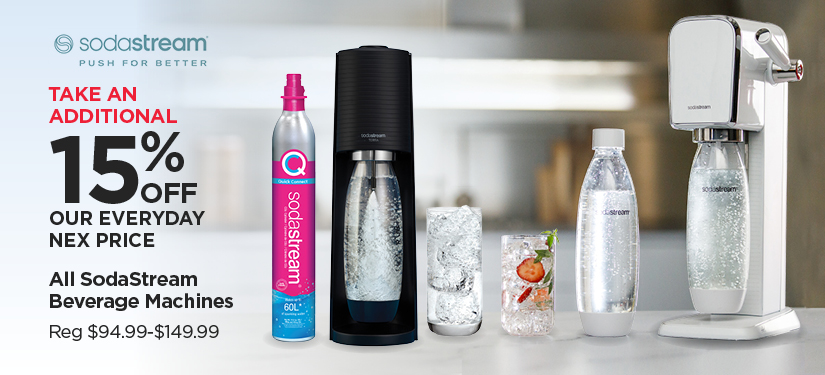 Take An Additional 15% Off Our Everyday NEX Price All SodaStream Beverage Machines