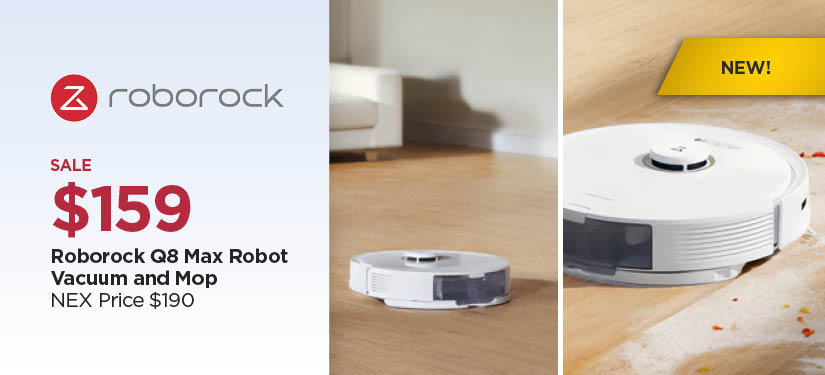 New! $159 Roborock Q8 Max Robot Vacuum and Mop, Reg $189.99