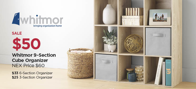 $50 Whitmor 9-Section Cube Organizers, Reg $60 ($33 6-Section Organizer, $25 3-Section Organizer)