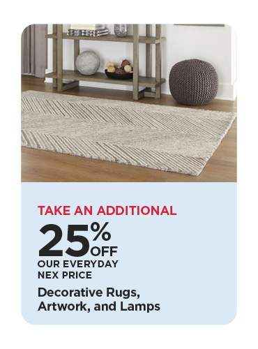 Decorative Rugs, Artwork, and Lamps