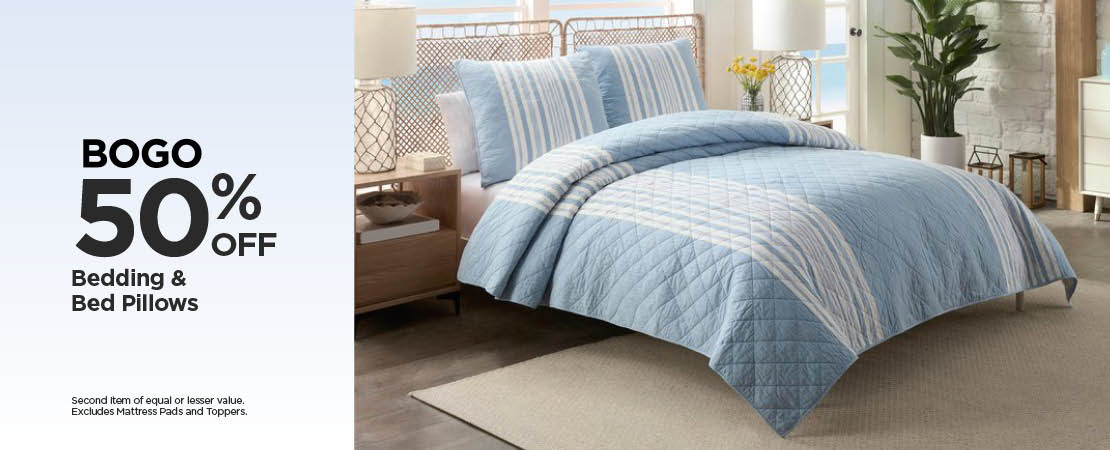 BOGO 50% Bedding & Bed Pillows