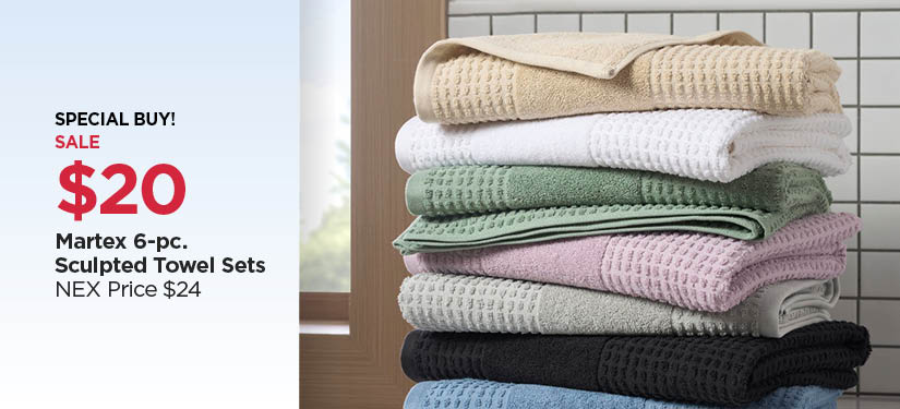Special Buy! $20 Martex 6-pc. Sculpted Towel Sets, Reg $24