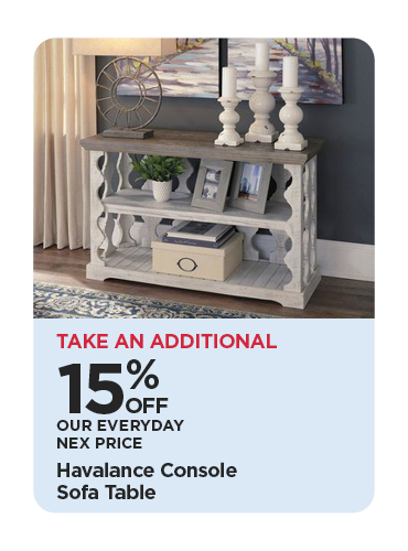 Take An Additional 15% Off Our Everyday NEX Price Havalance Console Sofa Table, Reg $329.99