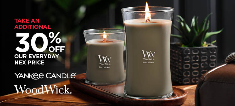 Take An Additional 30% Off Our Everyday NEX Price Yankee and WoodWick Candles