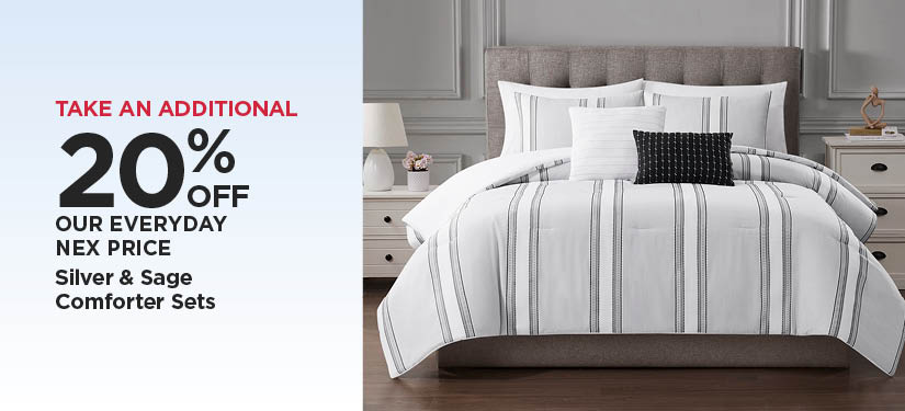 Take An Additional 20% Off Our Everyday NEX Price Silver and Sage Comforter Sets