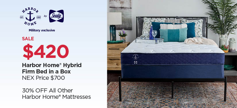 $420 Harbor Home Hybrid Firm Bed in a Box, Reg $700  30% off all other Harbor Home Mattresses