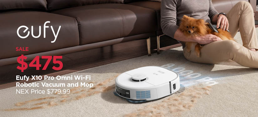 $475 Eufy X10 Pro Omni Wi-Fi Robotic Vacuum and Mop, Reg $779.99