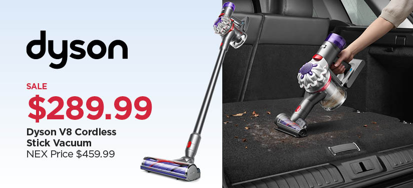 $289.99 Dyson V8 Cordless Stick Vacuum, Reg $459.99