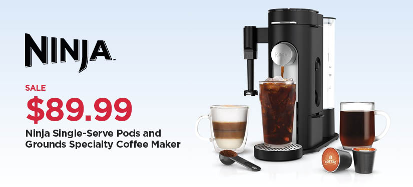 $89.99 Ninja Single-Serve Pods and Grounds Specialty Coffee Maker