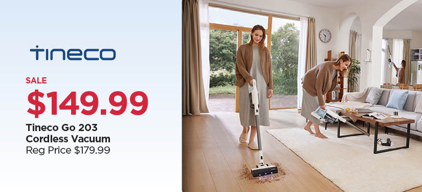 $149.99 Tineco Go 203 Cordless Vacuum, Reg $179.99