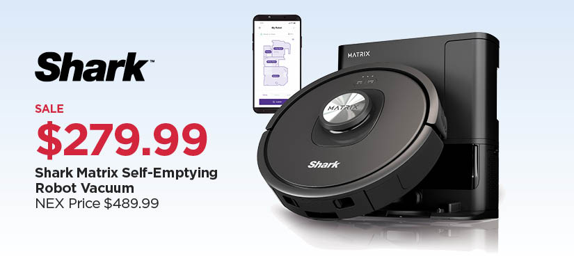 $279.99 Shark Matrix Self-Emptying Robot Vacuum, Reg $489.99