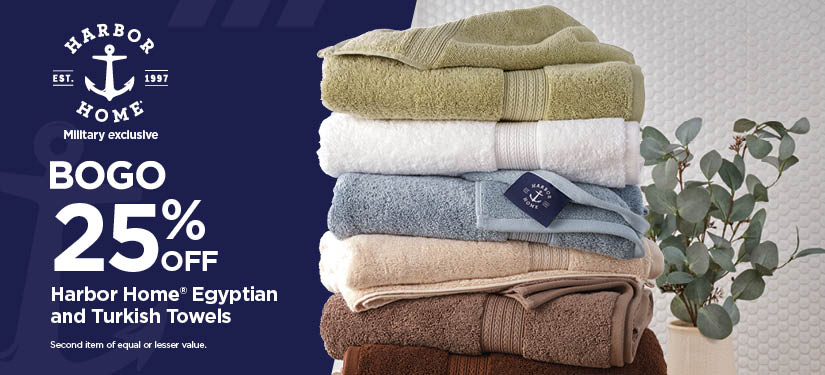 BOGO 25% Harbor Home® Egyptian and Turkish Towels