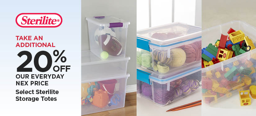 Take An Extra 20% Off Our Everyday NEX Price Select Sterilite Storage Totes