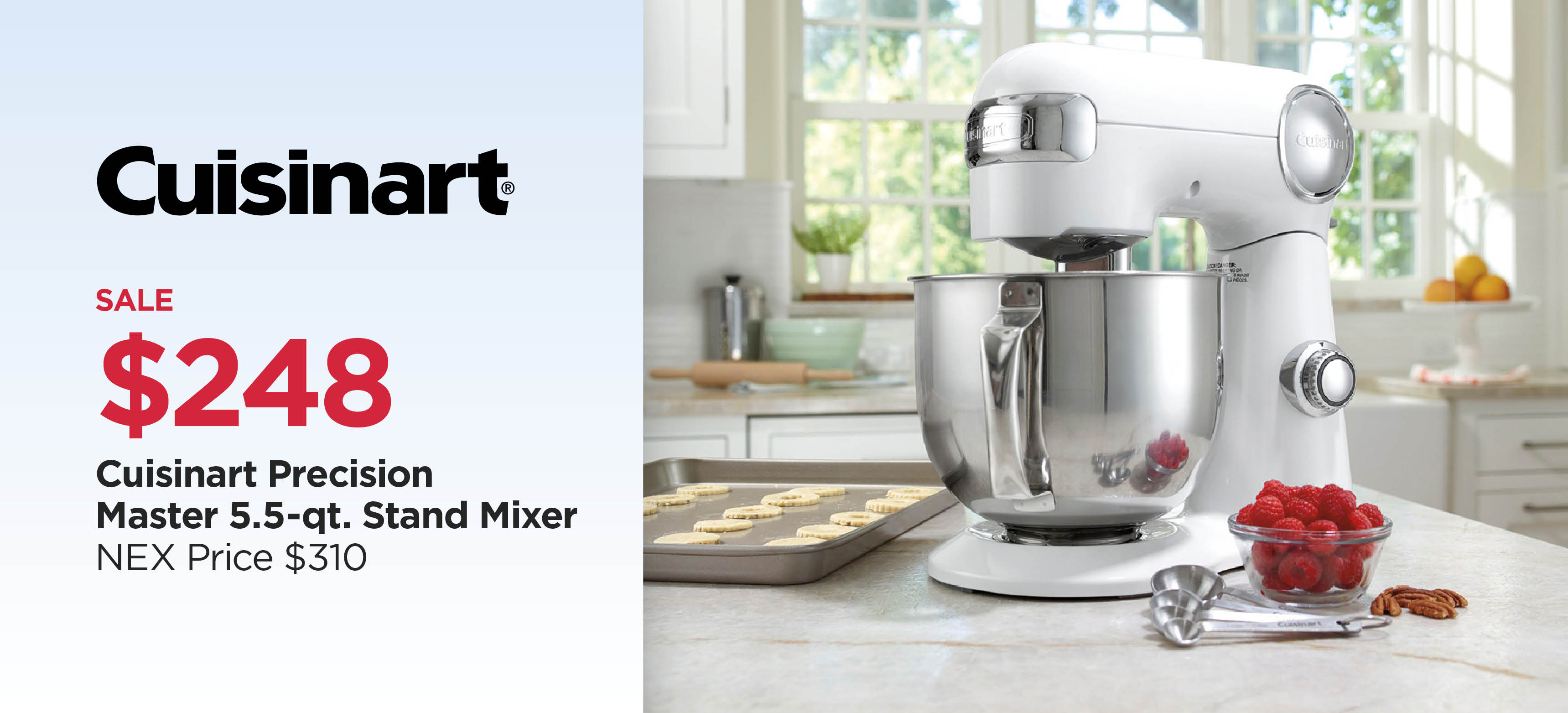 Take An Additional 20% Off Our Everyday NEX Price Cuisinart Precision Master 5.5-qt. Stand Mixer, Reg $310