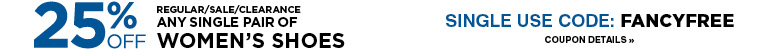 SAVE 25% OFF ANY PAIR OF WOMENS SHOES WITH COUPON CODE FANCYFREE