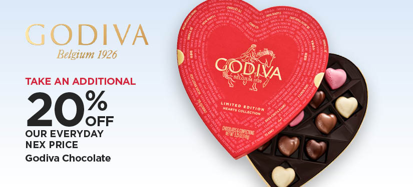 Take An Additional 20% Off Our Everyday NEX Price Godiva