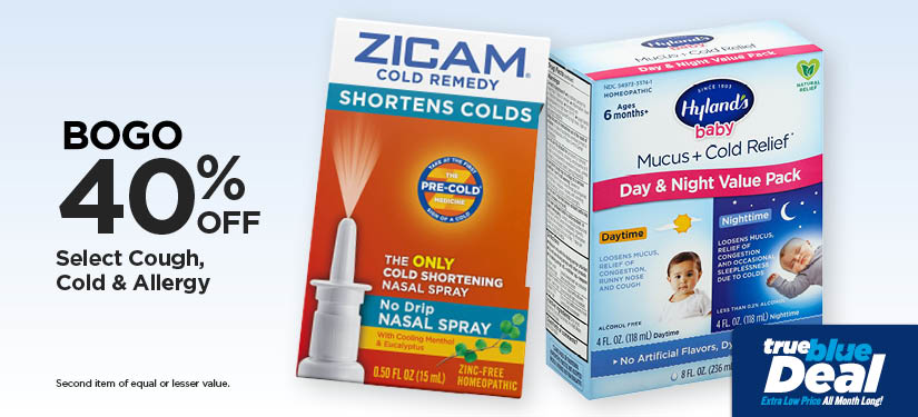 BOGO 40% Select Cough, Cold & Allergy