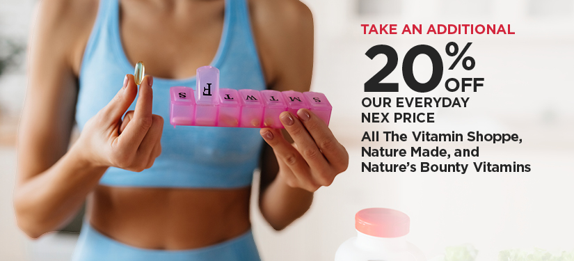 Take An Additional 20% All The Vitamin Shoppe, Nature Made, and Nature's Bounty Vitamins