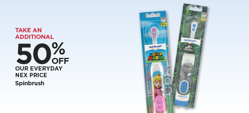 Take An Additional 50% Off Our Everyday NEX Price Spinbrush