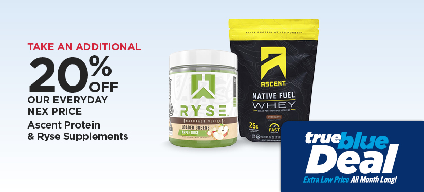 Take An Additional 20% Off Our Everyday NEX Price Ascent Protein & Ryse Supplements