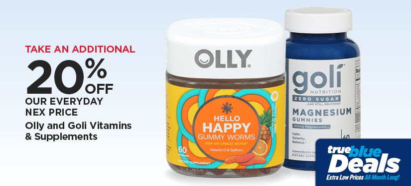 Take An Additional 20% Off Our Everyday NEX Price Olly and Goli Vitamins & Supplements
