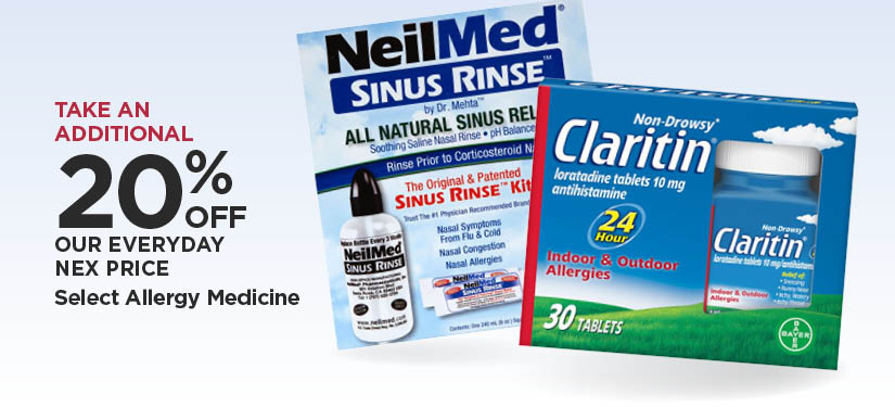 Take An Additional 20% Off Our Everyday NEX Price Select Allergy Medicine