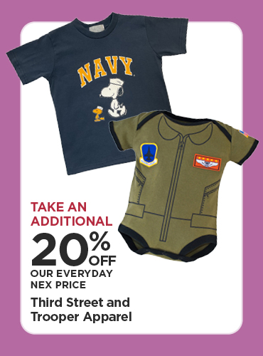 Take An Additional 20% Off Our Everyday NEX Price Third Street and Trooper Apparel