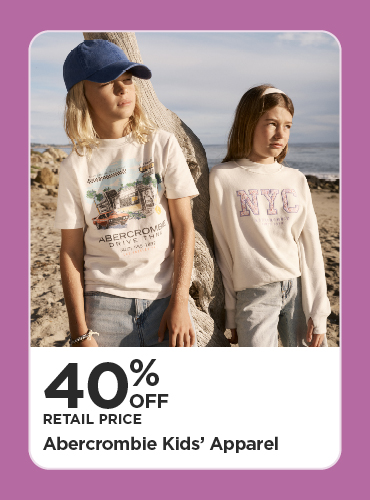 40% Off Retail Price Abercrombie Kids' Apparel