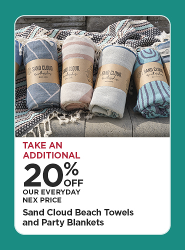 Take An Additional 20% Off Our Everyday NEX Price Sand Cloud Beach Towels and Party Blankets