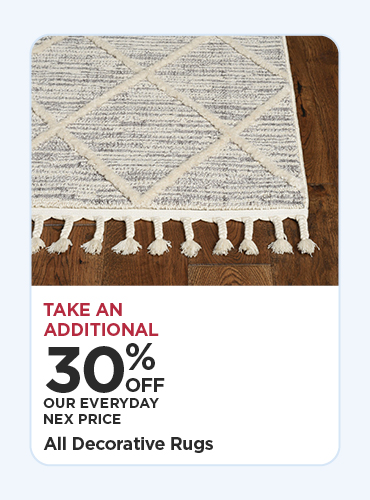 30% off Entire Stock of Decorative Rugs
