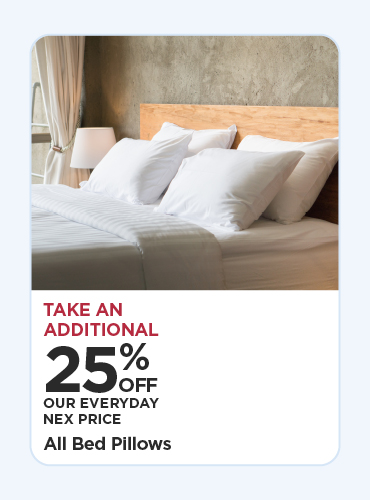 25% off Entire stock of Bed Pillows