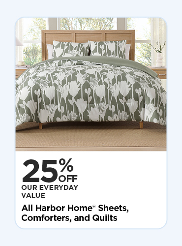 25% off Entire Stock of Harbor Home  Sheets, Comforters, and Quilts
