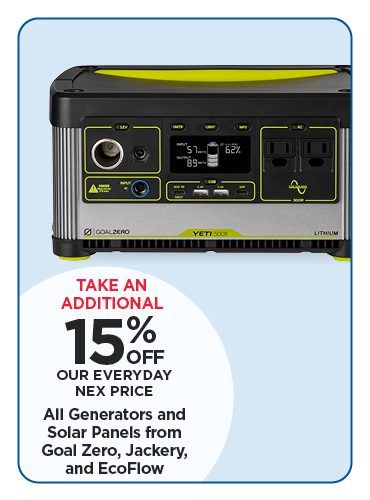 15% Off Generators and Solar Panels from Goal Zero, Jackery and Ecoflow