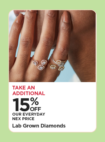 Take An Additional 15% Off Our Everyday NEX Price Lab Grown Diamonds