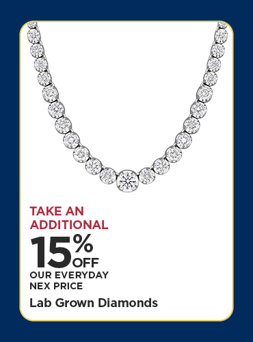 Take An Additional 15% Off Our Everyday NEX Price Lab Grown Diamonds