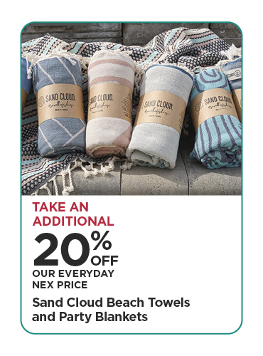 Take An Additional 20% Off Our Everyday NEX Price Sand Cloud Beach Towels and Party Blankets