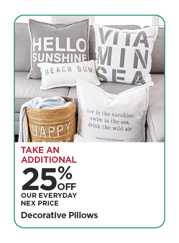 Take An Additional 25% Off Our Everyday NEX Price Decorative Pillows
