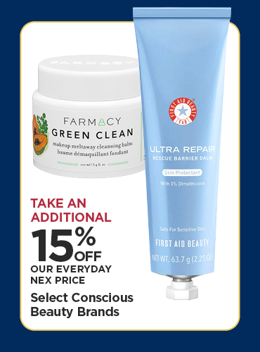 Take An Additional 15% Off Our Everyday NEX Price Select Conscious Beauty Brands