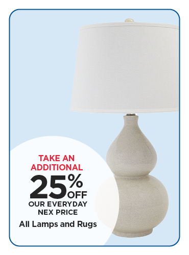 25% Off All Lamps & Rugs